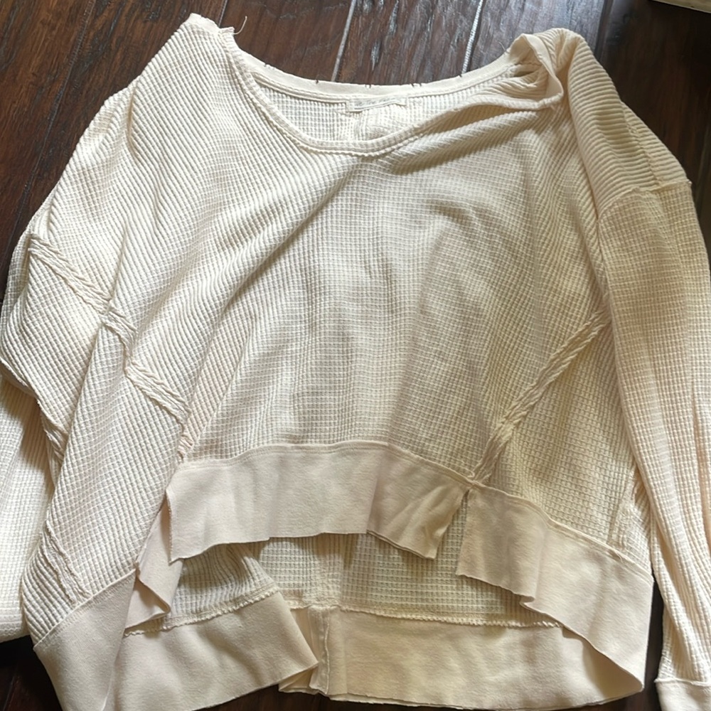 Yellow free people long sleeve pullover